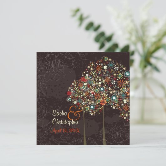 PixDezines Autumn Blooms Kaart (Staand voorkant)