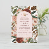 PixDezines Autumn Love H2 Marsala Red Flowers Invi Kaart (Staand voorkant)