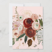 PixDezines Autumn Love H2 Marsala Red Flowers Invi Kaart (Achterkant)