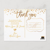 PixDezines Baby shower Dank u / Dazzled Faux Gold Briefkaart (Achterkant)