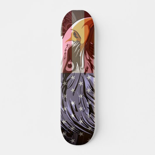 PixDezines bald eagle/american flag Skateboard (Voorkant)
