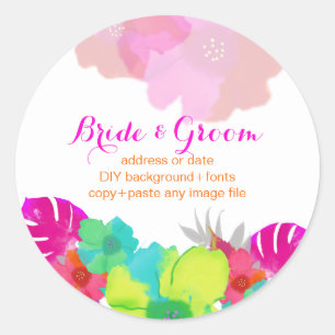 PixDezines bali kai/groen/roze/DIY Ronde Sticker