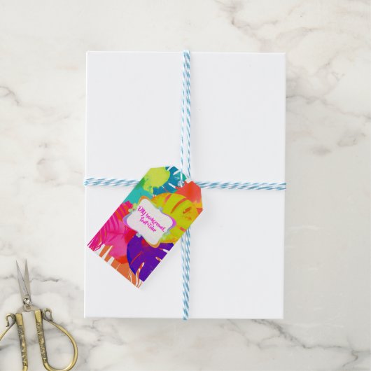 PIXDEZINES BALI KAI, TROPISCHE BLOEM + BLADERDEKEN CADEAULABEL (Met Touw)