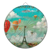 PixDezines  ballonnen/eiffel/paris Dartbord (Voorkant)