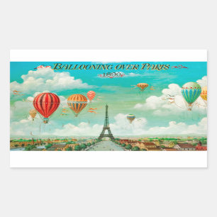PixDezines  ballonnen/eiffel/paris Rechthoekige Sticker