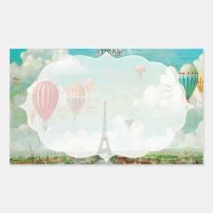 PixDezines ballonnen/eiffel/paris Rechthoekige Sticker