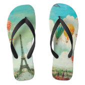 PixDezines  ballonnen/eiffel/paris Teenslippers (Voetbed)
