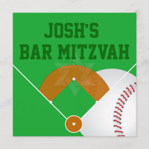 PixDezines ✡ Baseball Diamant/ Bar Mitzvah Kaart