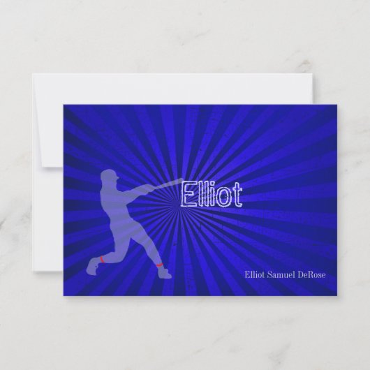 PixDezines Baseball Merci cartes, plat (Devant)