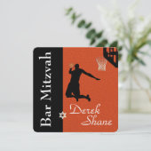 ✡ PixDezines Basketball Bar Mitzvah Invitation (Debout devant)