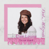 PixDezines bat mitzvah+foto Kaart (Voorkant / Achterkant)