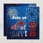 PixDezines BBQ, 4 juillet invitations (Devant / Derrière)