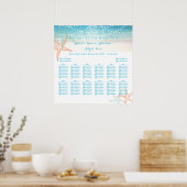 PixDezines Beach/Chadeliers/Seating Chart Poster (Keuken)