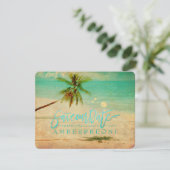 PixDezines Beach/Palm Tree/Save the Date Save The Date (Staand voorkant)