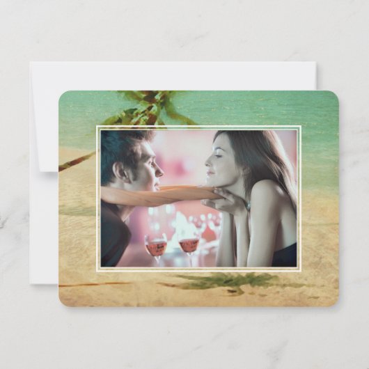 PixDezines Beach/Palm Tree/Save the Date Save The Date (Achterkant)