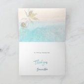 PixDezines Beach Palm Trees Mitzvah Hartelijk dank Kaart (Binnen)