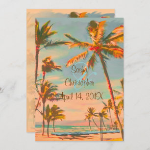 PixDezines BEACH SCENE/HAWAII/SLATE BLUE Kaart