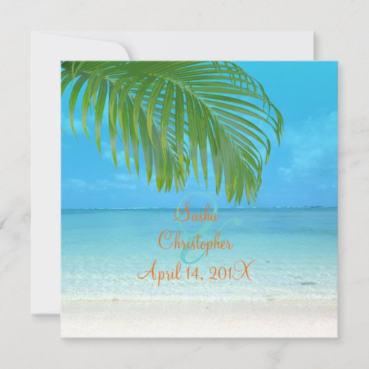 PixDezines Beach Wedding Invitations Kaart (Voorkant)