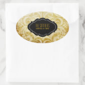 PixDezines  bellissimo damask Ovale Sticker (Tas)