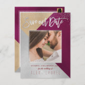 PixDezines Bewaar de datum/moderne doe-het-zelf kl Aankondigingskaart (Voorkant / Achterkant)