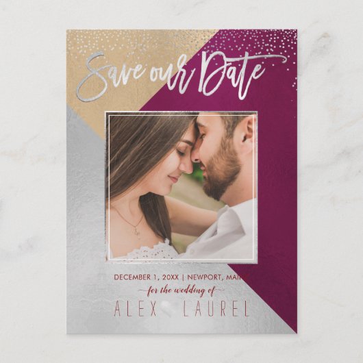 PixDezines Bewaar de datum/moderne doe-het-zelf kl Aankondigingskaart (Voorkant)