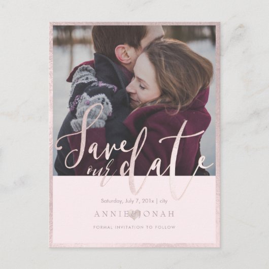PixDezines Bewaar onze datum, Fun Script Font, Blu Briefkaart (Voorkant)