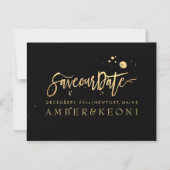 PixDezines Bewaar onze datum/stijlvolle Faux Gold  Magnetische Uitnodiging (Voorkant)