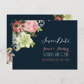 PixDezines bewaart de datum/ rozen Aankondigingskaart (Voorkant / Achterkant)