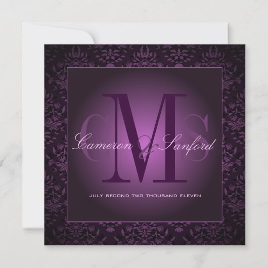 PixDezines BIJOUX DAMASK/DARK PAARS/PLUM Kaart (Voorkant)