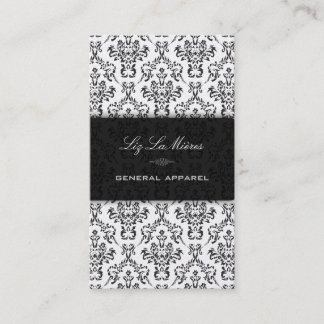PixDezines Black Arianna  Damask Visitekaartje