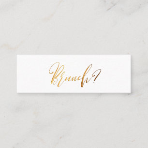 PixDezines Black+Faux Gold Brunch Date Cartes
