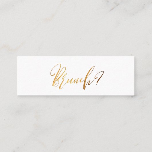 PixDezines Black+Faux Gold Brunch Date Cartes (Devant)
