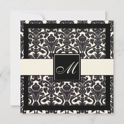 PixDezines Black Flora Damask/DIY background! Kaart (Voorkant)