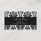 PixDezines Black Pique  Damask Visitekaartje (Achterkant)