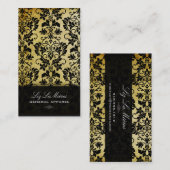 PixDezines Black Tanza Damask Visitekaartje (Voorkant / Achterkant)