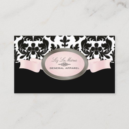 PixDezines Black Velvet Barok Damask Visitekaartje (Voorkant)