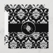 PixDezines Black+White Vendome Damask Kaart (Voorkant / Achterkant)