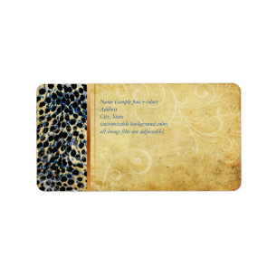 PixDezines blauw cheetah Etiket