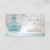 PixDezines blauw kristal kroonluchter/DIY kleur Visitekaartje (Achterkant)