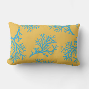 PixDezines blauw/sinaasappel/koraal/diy achtergron Kussen