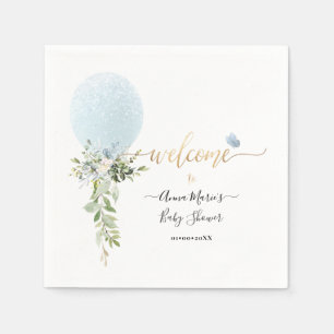 PixDezines Blauwe Glitter Ballon Elk Evenement Wel Servet