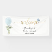 PixDezines Blauwe Glitter Ballon Elk Evenement Wel Spandoek (Horizontaal)