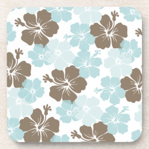 PixDezines blauwe hibiscus/diy achtergrond Drankjes Onderzetter