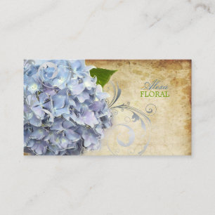 PixDezines blauwe hortensia's, bloemisten/klassiek Visitekaartje
