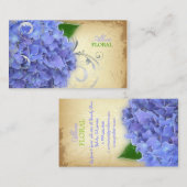 PixDezines blauwe hortensia's, bloemisten/ Visitekaartje (Voorkant / Achterkant)
