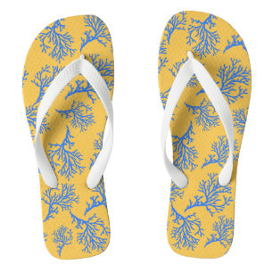 PixDezines blauwe koralen/DIY kleur Teenslippers