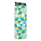 PixDezines Blauwgroen/Chartreuse Geometrisch/Drieh Thermosbeker (Geroteerd rechts)
