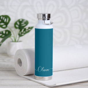 PixDezines Blauwgroen groene DIY-kleur Waterfles