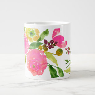 PixDezines bloem/aquarel/ranunculus Jumbo Beker