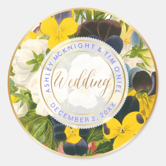 PixDezines BLOEMBOEKETTEN Ronde Sticker (Voorkant)